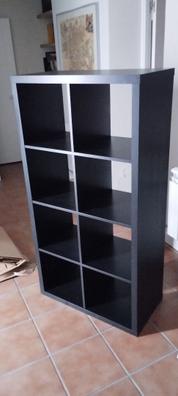 KALLAX Estantería con accesorios, negro - marrón 147x147 cm - IKEA