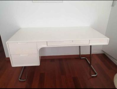 LAGKAPTEN / ALEX escritorio, roble tinte blanco/blanco, 200x60 cm - IKEA