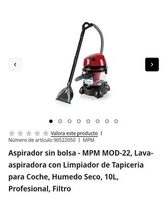 Aspirador sin bolsa - MPM MOD-22, Lava-aspiradora con Limpiador de Tapiceria  para Coche, Humedo Seco, 10L, Profesional, Filtro
