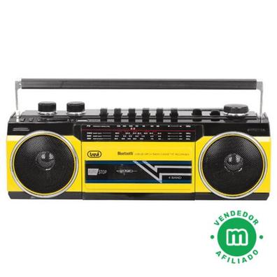 Grabadora de cinta de cassette, reproductor de casete Bluetooth Retro  Boombox portátil, radio retro y grabadora con AM/FM/SW1/SW2, Bluetooth CD