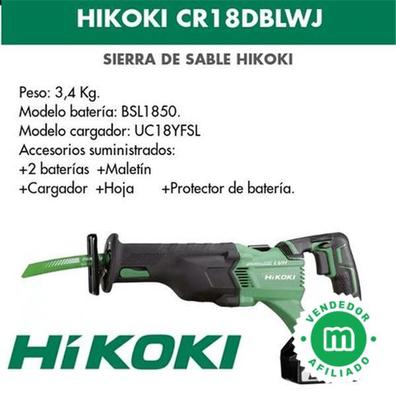 Sierra Sable Batería Litio HIKOKI HITACHI CR18DBLWJ con Batería y Cargador  - Suministro Agrícola