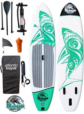 Juego de tablas de paddle surf hinchables verde y blanco