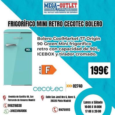 Bolero CoolMarket TT Origin 90 Green Frigorífico / nevera vintage retro  pequeña 90L Cecotec