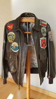  Top Gun® Chaqueta bomber de nailon MA-1 con parches, Negro - :  Ropa, Zapatos y Joyería