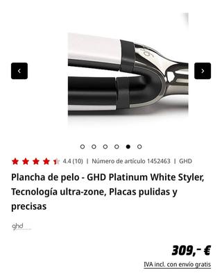 Plancha de pelo  GHD Platinum White Styler, Tecnología ultra-zone