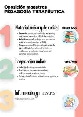 Temario oposiciones pedagogia terapeutica | Milanuncios