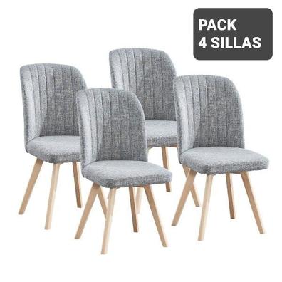 PACK: 4 SILLAS DE COMEDOR OPORTO (Tapizadas-Estructura metálica) - LA  TIENDA FISICA DEL DESCANSO