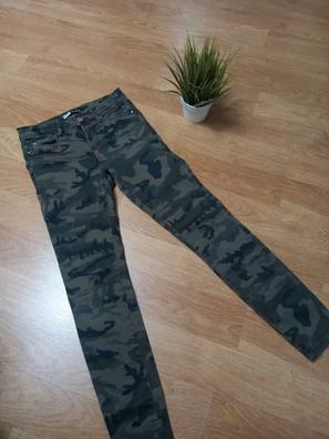 Pantalon Frayed Jeans Militar Mujer