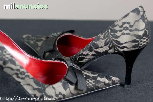 primero Masaje escritorio Milanuncios - Zapatos Cuplé de tacón con encaje