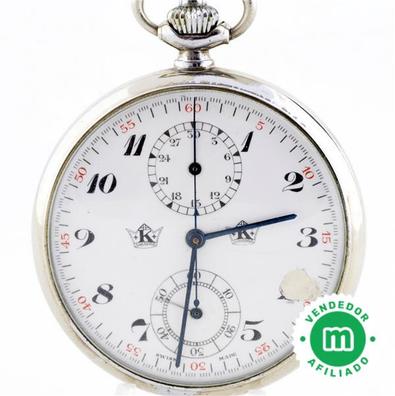 Reloj-Cronómetro Suizo. Plata. Lepine y remontoir. Suiza, ca. 1890