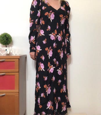 Vestido Largo Vestido Fluido Frunce Zara Vestido Largo Estampado