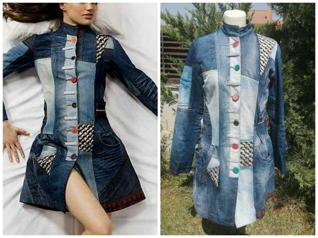 Milanuncios Abrigo Desigual patchwork vaquero
