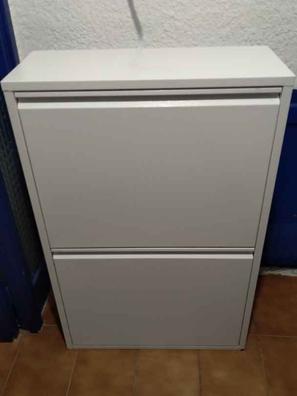 Mueble reciclaje 4 cubos de basura metal blanco mate