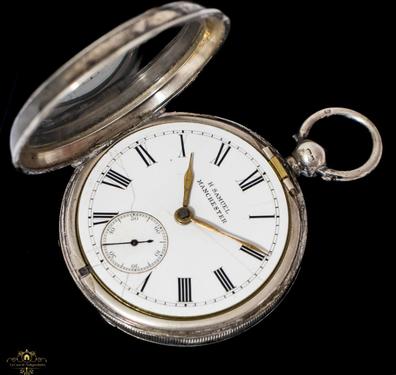 Reloj de bolsillo antiguo a cuerda de Plata de Ley 925 Mils.