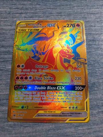 Carta Pokémon Reshiram E Charizard Gx Com Lote De 100 Cartas