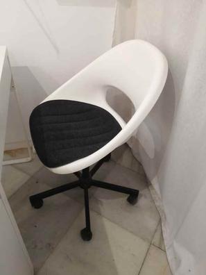 FJÄLLBERGET silla de confidente con ruedas, chapa roble tinte  blanco/Gunnared beige - IKEA