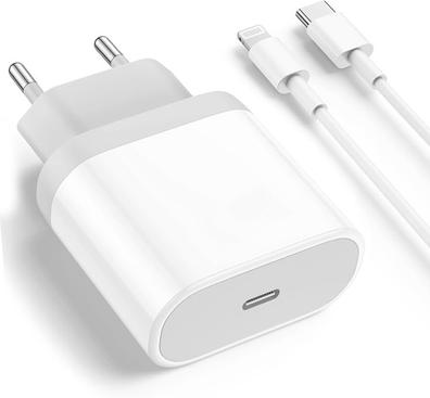 Aplicar a Iphone cargador Apple 11/12/13 Adaptador de corriente USB-C 20w +  2m Cable de datos Enchufe de la UE