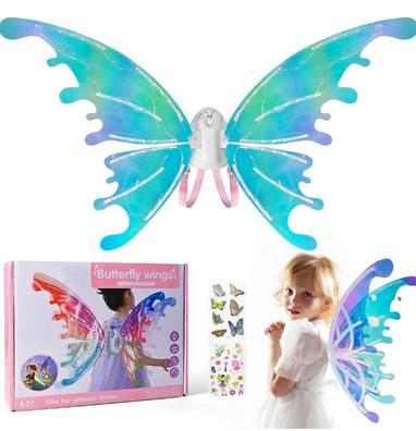 Vestidos de niña, vestido de tutú con purpurina azul y blanco para niñas,  Hada de las flores para niños con ala de mariposa, disfraz de fiesta para