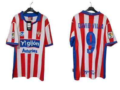 DAVID VILLA Retro Sporting de Gijon Soccer Jerseys