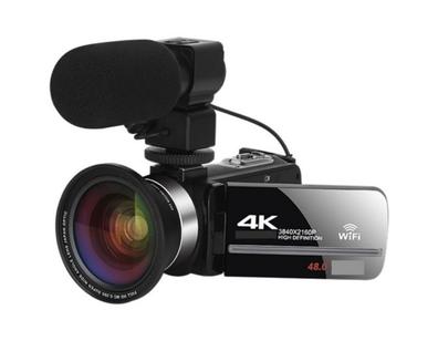 Cámara de video 4K, pantalla táctil de 3.0 pulgadas, grabadora de video  WiFi, soporta hasta 48 megapíxeles, zoom digital 18x, transmisión WiFi y