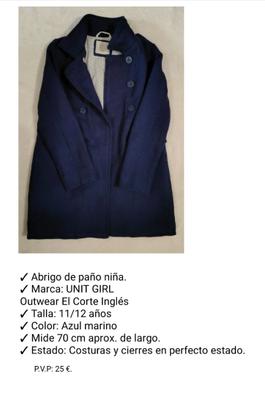 Abrigo azul marino best sale niña el corte ingles