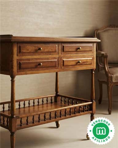 Milanuncios - Mesa Auxiliar Antigua con Ruedas