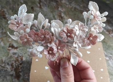 Tocado para novias Cherry Blossom hecho a mano con de plata