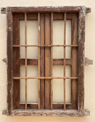 Ventana decorativa de madera 43 x 85 cm Marco de ventana decorativo de  pared Old Grey para fotos, etc. -  España