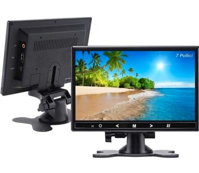  Monitor HDMI pequeño portátil de 7 pulgadas HD 1080P VGA,  pequeño monitor LCD HDMI Mini pantalla 1024x600, entrada HDMI/VGA/AV Mini  monitor, con altavoces para auriculares Jack : Electrónica