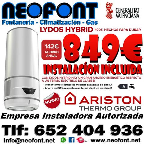 Calentador de agua eléctrico híbrido Ariston LYDOS 80 litros