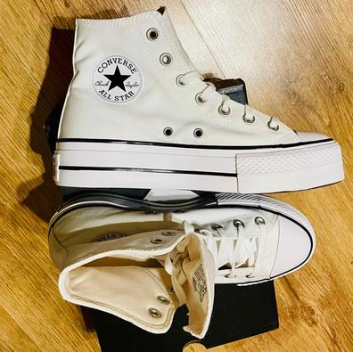 Converse plataforma cuero blanco de segunda mano para mujer