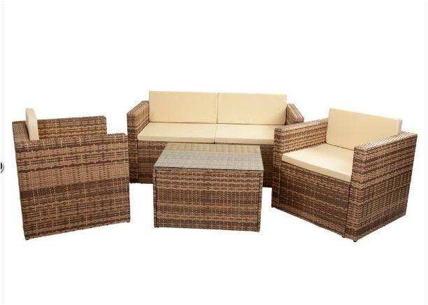 Milanuncios - Set 2 sillones+sofa+mesa rattan sinteti