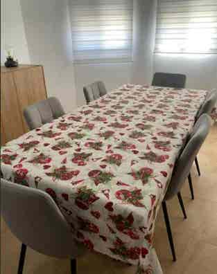 Mantel Hermoso Navideño "Renos De Tartán"- Rollo 25 M