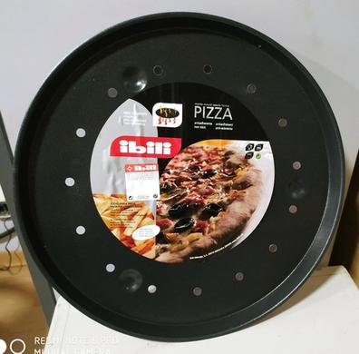 Bandeja Pizza Horno Redonda Antiadherente y Perforada 29 cm Negro