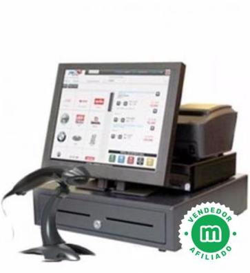 Sistema POS para pequeñas empresas, caja registradora para tiendas (solo  EE. UU.) con pantalla táctil de doble monitor, impresora, escáner, cajón de