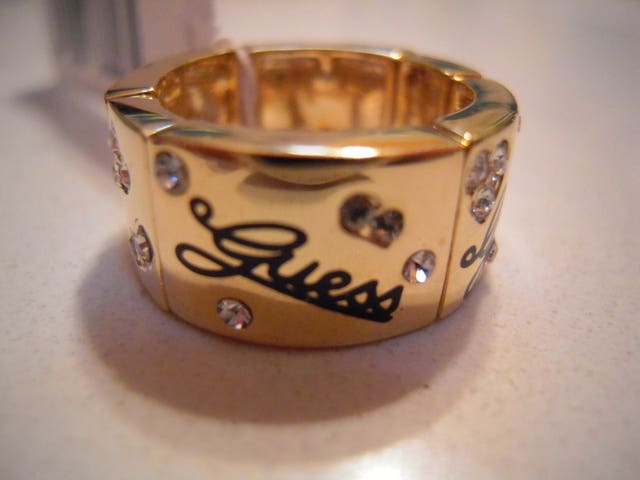 Milanuncios Anillo acero dorado Guess y cristales