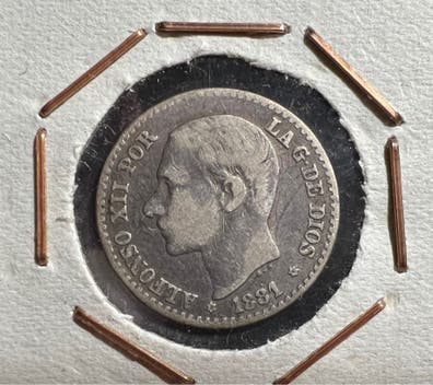 5 Pesetas Plata 1881 Alfonso XII - Moneda Escasa - Pátina Original - 24,77 Gr