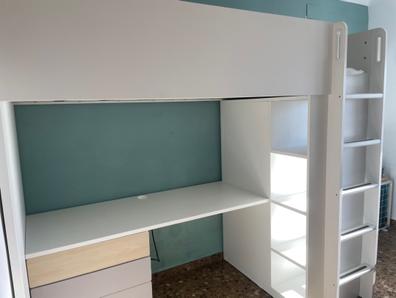 SMÅSTAD cama alta, blanco gris/con escritorio con 4 cajones, 90x200 cm -  IKEA