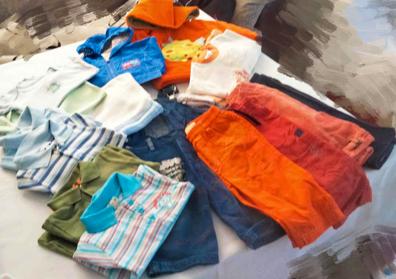 Ropa para bebé recién nacido, niña, niño, camiseta de manga corta,  pantalones cortos, color liso, dos piezas (naranja, 3-4 años)