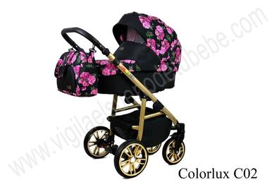 Carro de Bebé 3 en 1 Lazzio rosa chasis dorado