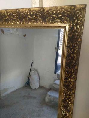 80x80 cm Exterior - Espejo redondo oro envejecido, moldura de 10