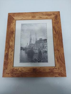 Marcos de fotos 2 uds madera maciza reciclada y vidrio 50x70 cm
