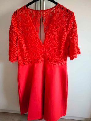 Vestido lunares rojo online zara