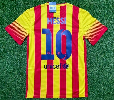 Camiseta retro FC Barcelona 2013-2014 amarillo/rojo dorsal messi 