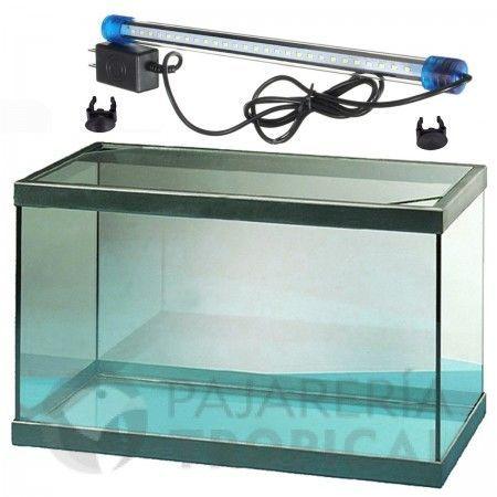 Lampara De Cristal Luz Led Para Pecera Acuario 20 - 30 Cm 5w