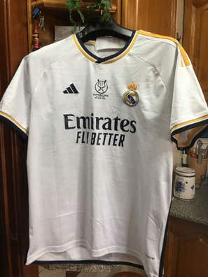 Maillot Domicile Real Madrid Original Adidas Taille M - Manches Courtes, Blanc, Neuf Sans Emballage