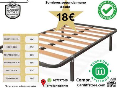 Somier 105 lama ancha,con patas de segunda mano por 35 EUR en Albacete en  WALLAPOP