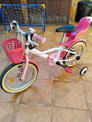 Bicicleta niños 16 pulgadas Btwin 500 Doctor Girl blanca rosa 4,5