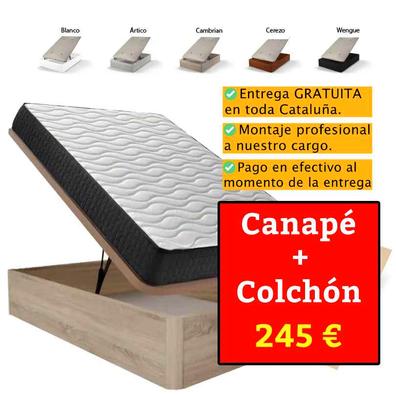 Ahorro Total - Conjunto #CANAPE + #COLCHON 135X190. Con