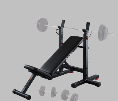 Estación De Fuerza Con Banco De Entrenamiento + Soporte Para Barra Larga +  Soporte Para Curl